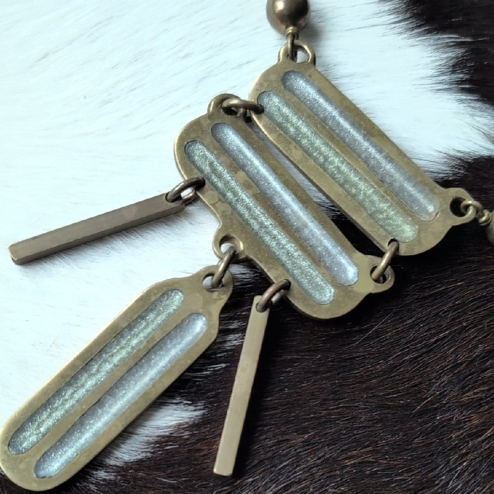 Vintage Solid Brass Collar Necklace - image 5